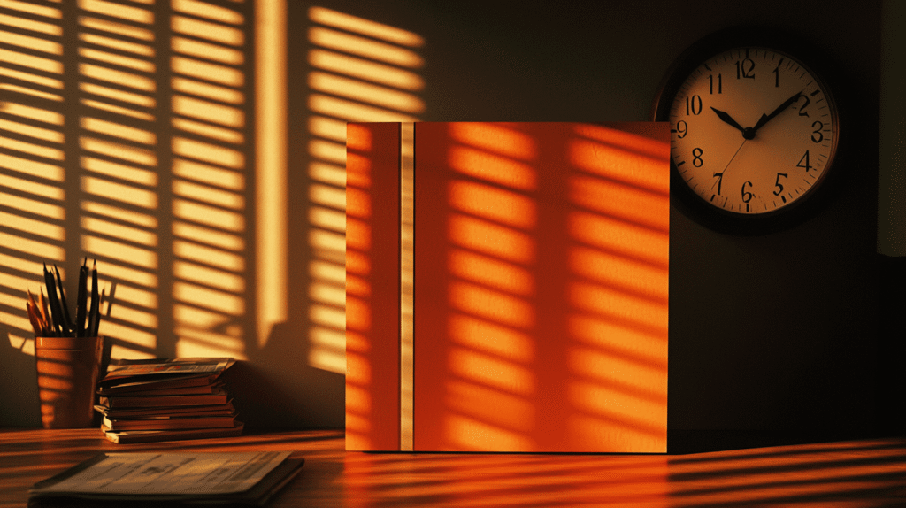 Room with clock sunset